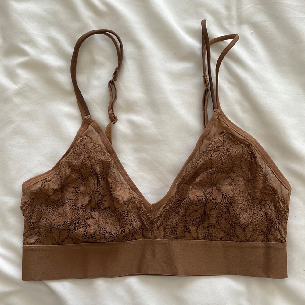 Brown lace bralette